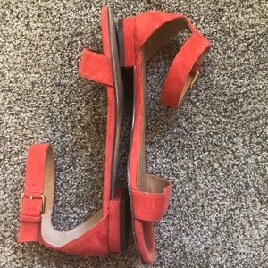 J.Crew red suede sandals
